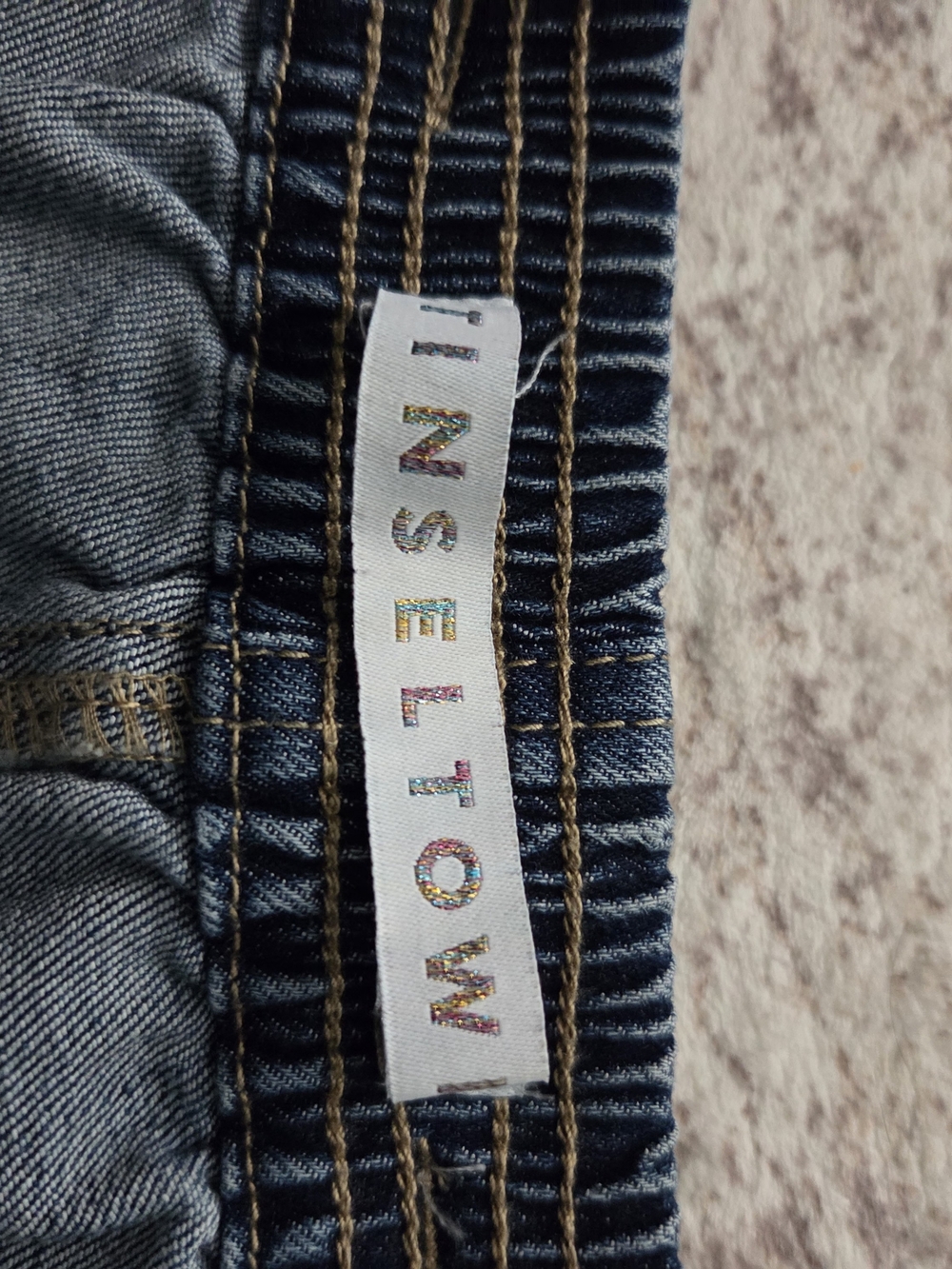 Tinseltown Dark Blue Denim Button-Front Mini Skirt with Ring Belt - Picture 6 of 9